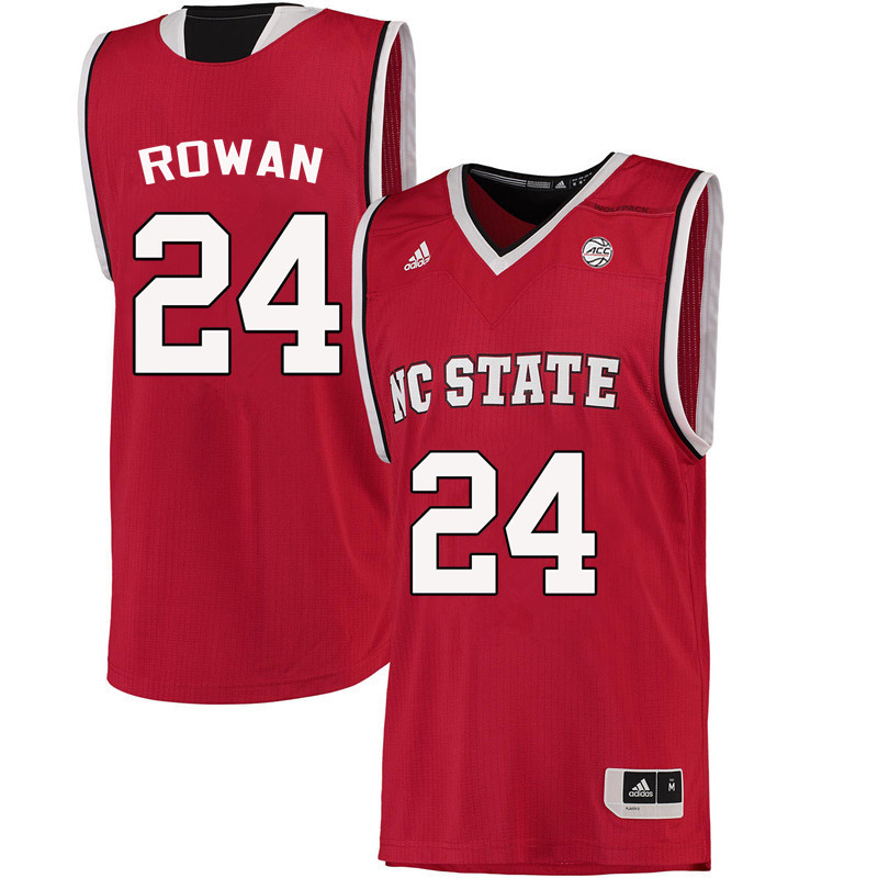 Men NC State Wolfpack #24 Maverick Rowan College Basketball Jerseys-Red